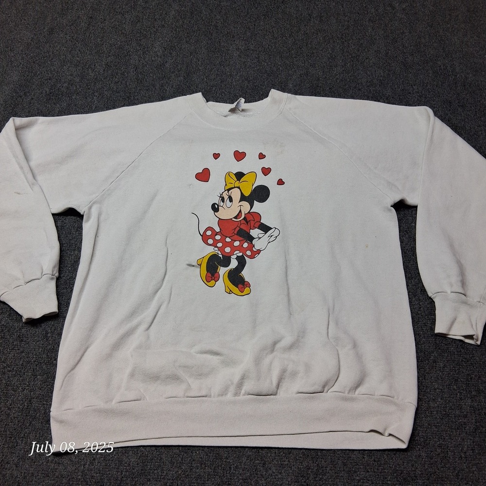 VTG Disney Minnie‎ Mouse Sweatshirt Size XL Gray Pullover
